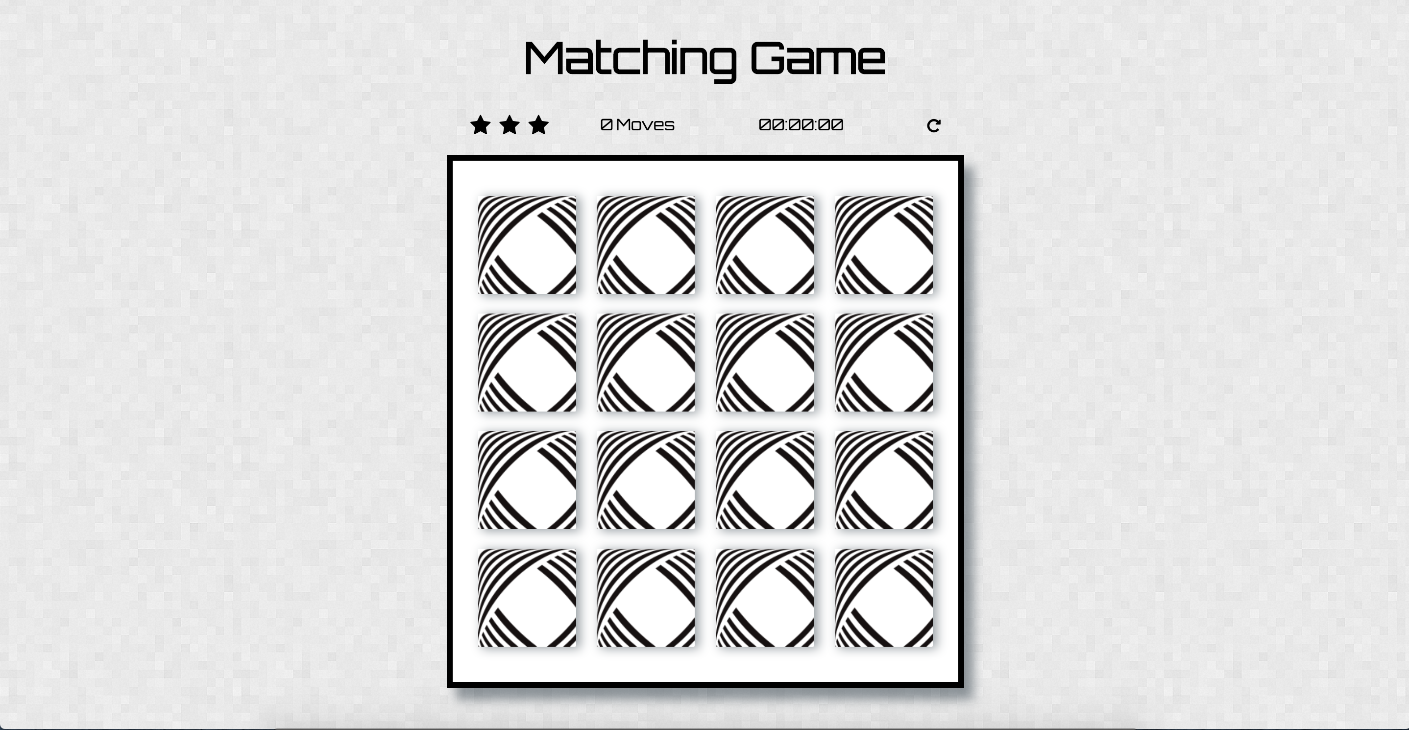 memory game screenshot
